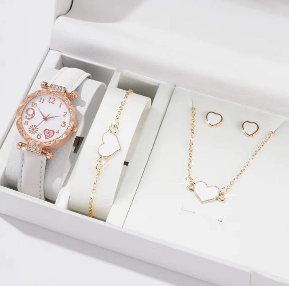 New Popular Women'S Bracelet Watch Fashionable And Simple Butterfly Five-Piece Watch Set Watch