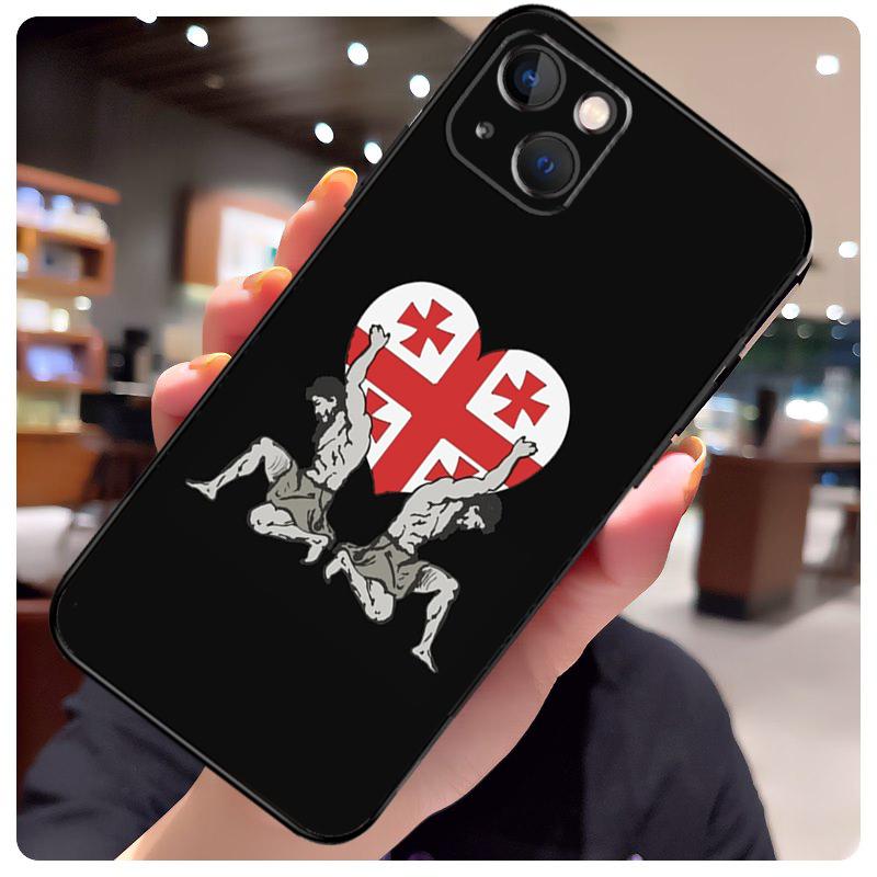 Georgia Grunge Flag Case For iPhone 11 14 12 13 Pro Max X XR XS Max 6S 7 8 Plus SE 2020 12 13 Mini Soft Cover