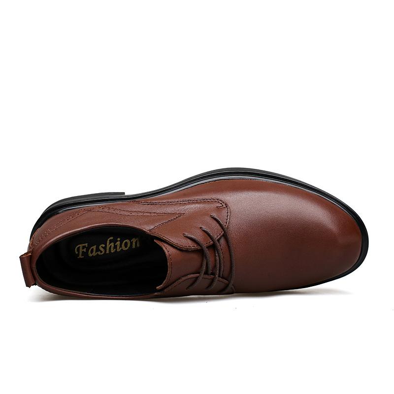 Spring and Autumn British Casual Business Dress Leather Shoes Men's Shoes Height Increasing Single Shoes Platform Height Increasing Shoes Casual Suit