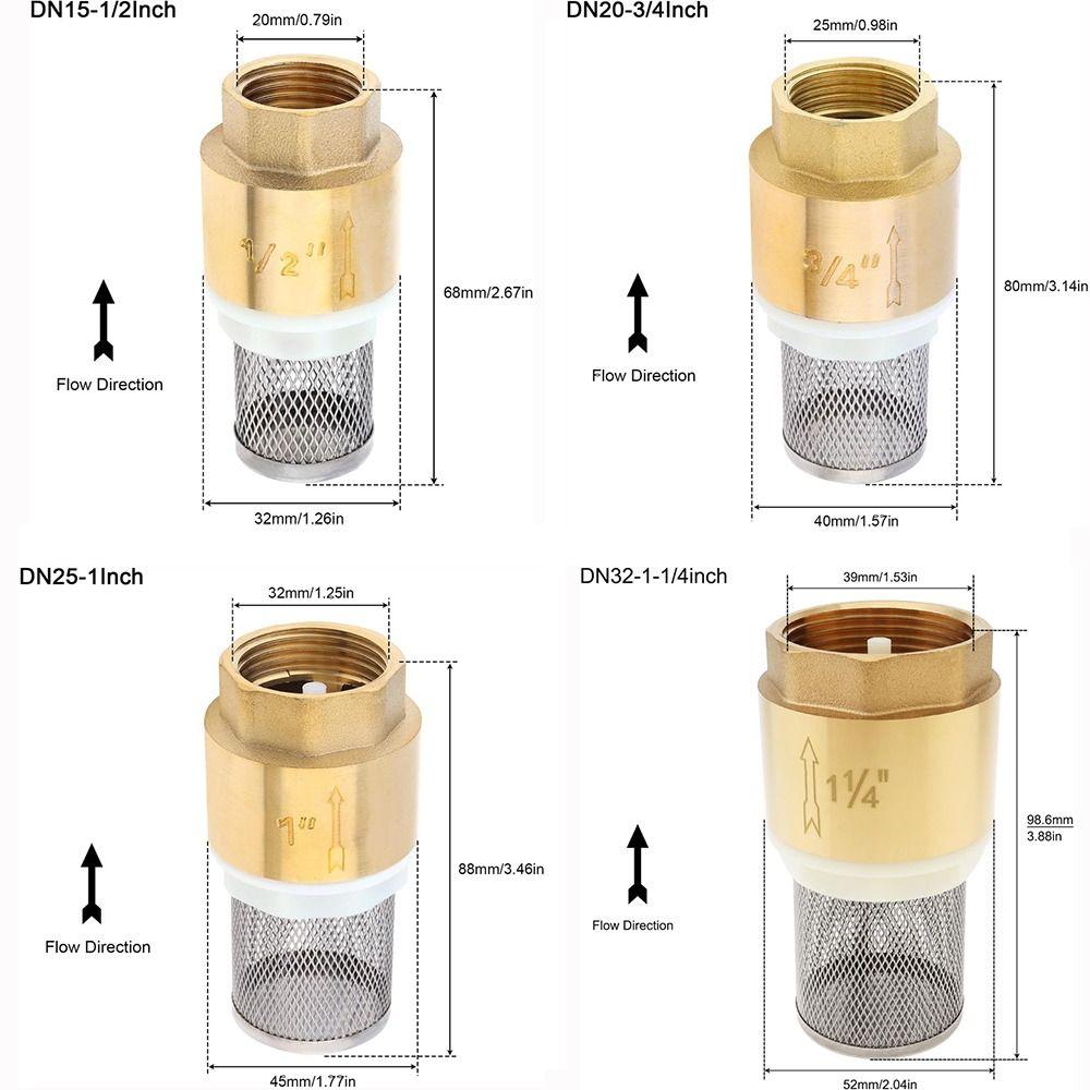 Brass Material Foot Valve 1/2" 3/4" 1" One Way Valve Durable Bottom Valve