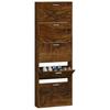 342515 vidaXL Armoire à chaussures Chêne fumé 59x17x169 cm Bois d'ingénierie