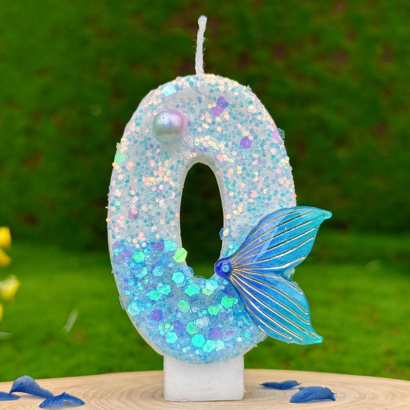 Mermaid Tail Digital Birthday Candles for Cake Decoration and Party DIY