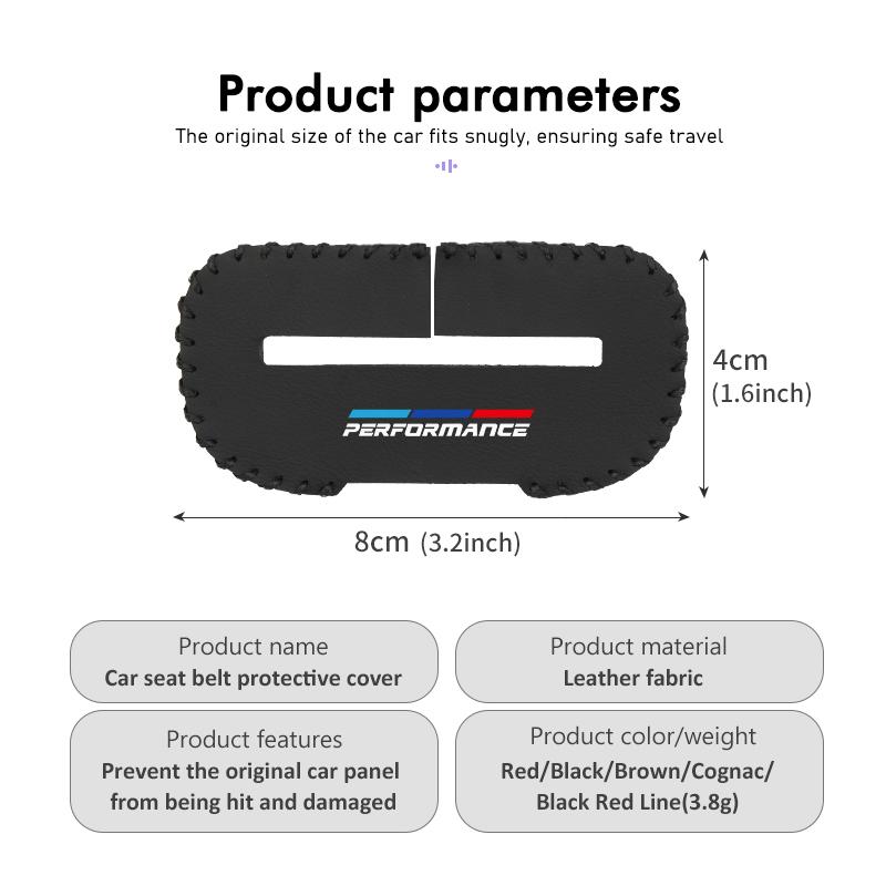 Leather Car Seat Belt Adjustable Anti-Scratch Protector Buckle For BMW 1 3 5 Series X1 X3 X4 X5 X7 G20 G38 F20 F39 F48 E46 BX8