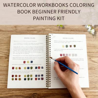 Yousheng Watercolor Paint Set Christmas Themed Holiday Coloring Book Workbook Holiday Coloring Book with 12 Colors Mixing Palette