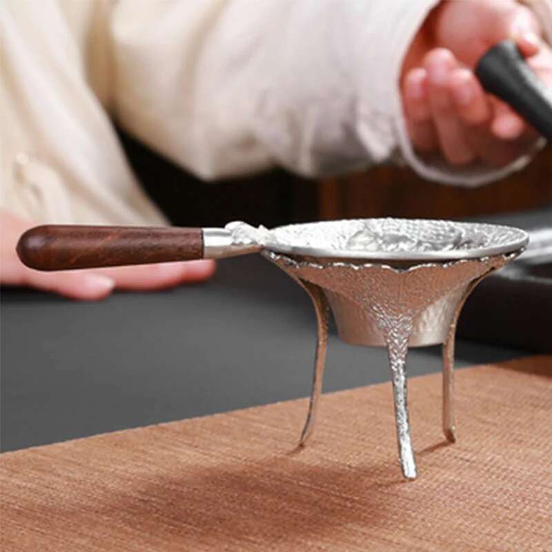 Pure Tin Tea Drain Handmade Hammer Embossed Anti-oxidation Tea Filter Kung Fu Tea Set Accessories Tea Drain Tea Strainers