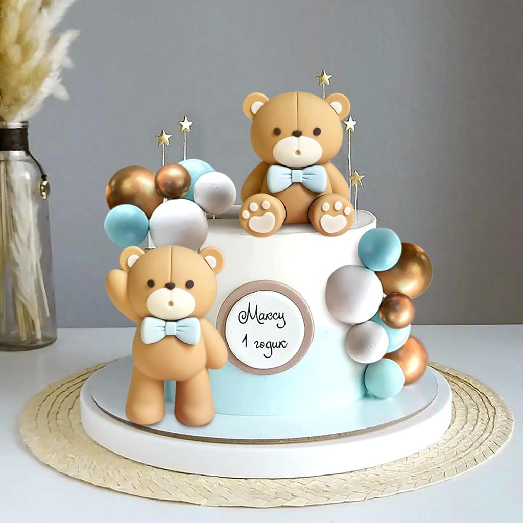 Luxury Bear Cake Decoration Baby Bear Baby Shower Cake Topper Bears Train Cake Decoration Baby Shower Birthday Cake Decoration