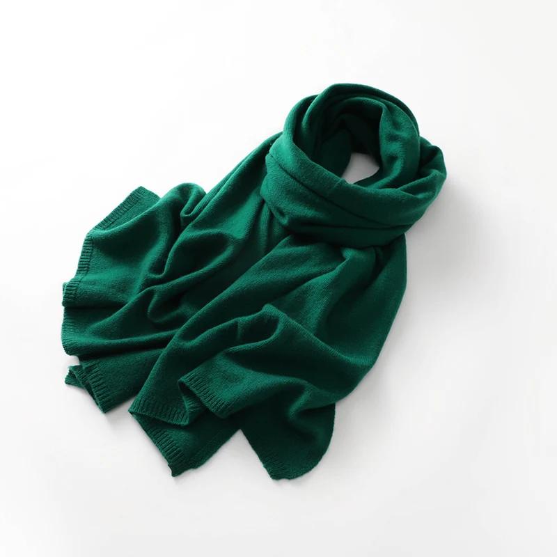 Quality 100% Cashmere Scarf For Women  Men Solid Color Warm Winter Knit Wrap Soft Luxury Neck Warmer Fashion Lightweight