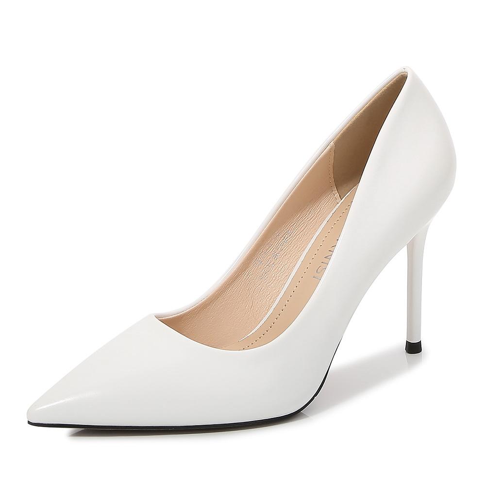Simple and Fashionable Pointed Thin Heels High Heels Large Size Shallow Mouth Pointed Sexy Single Shoes