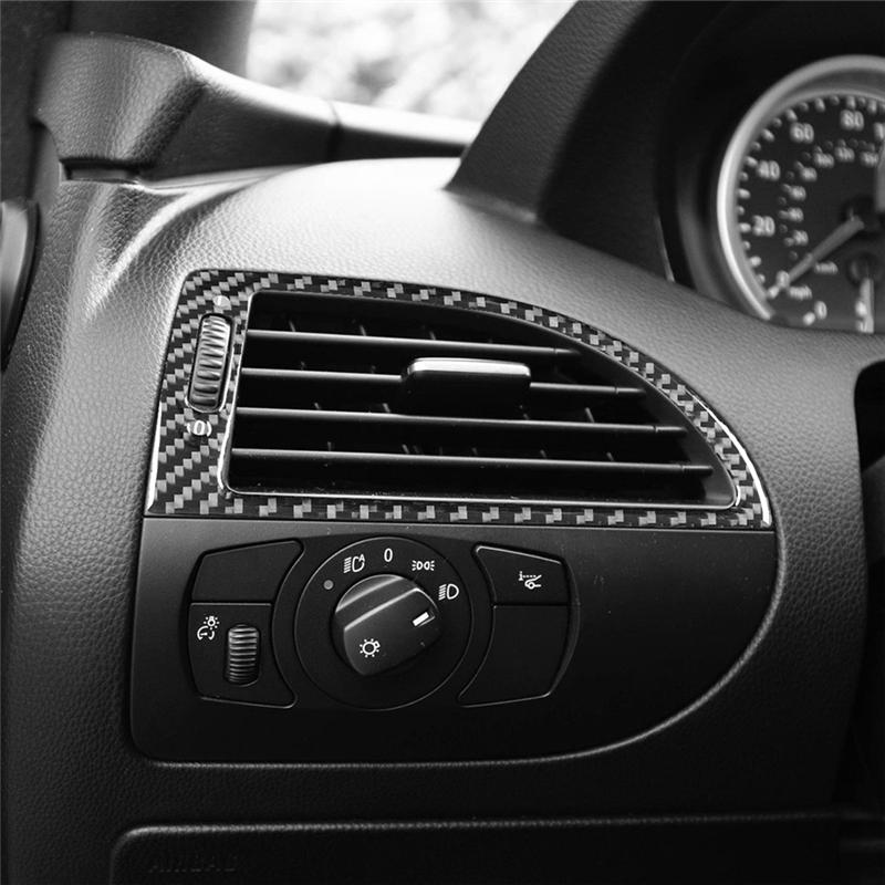 Vent Cover Trim Carbon Fiber For Center Console Side Air Outlet For BMW 6 Series E63 E64 2004-2010 Interior Accessories