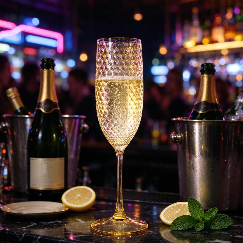 Lightweight Reusable PS Champagne Glasses 170/220ml Shatterproof Cocktail Goblets for Corporate Cocktail Party Event Supplies