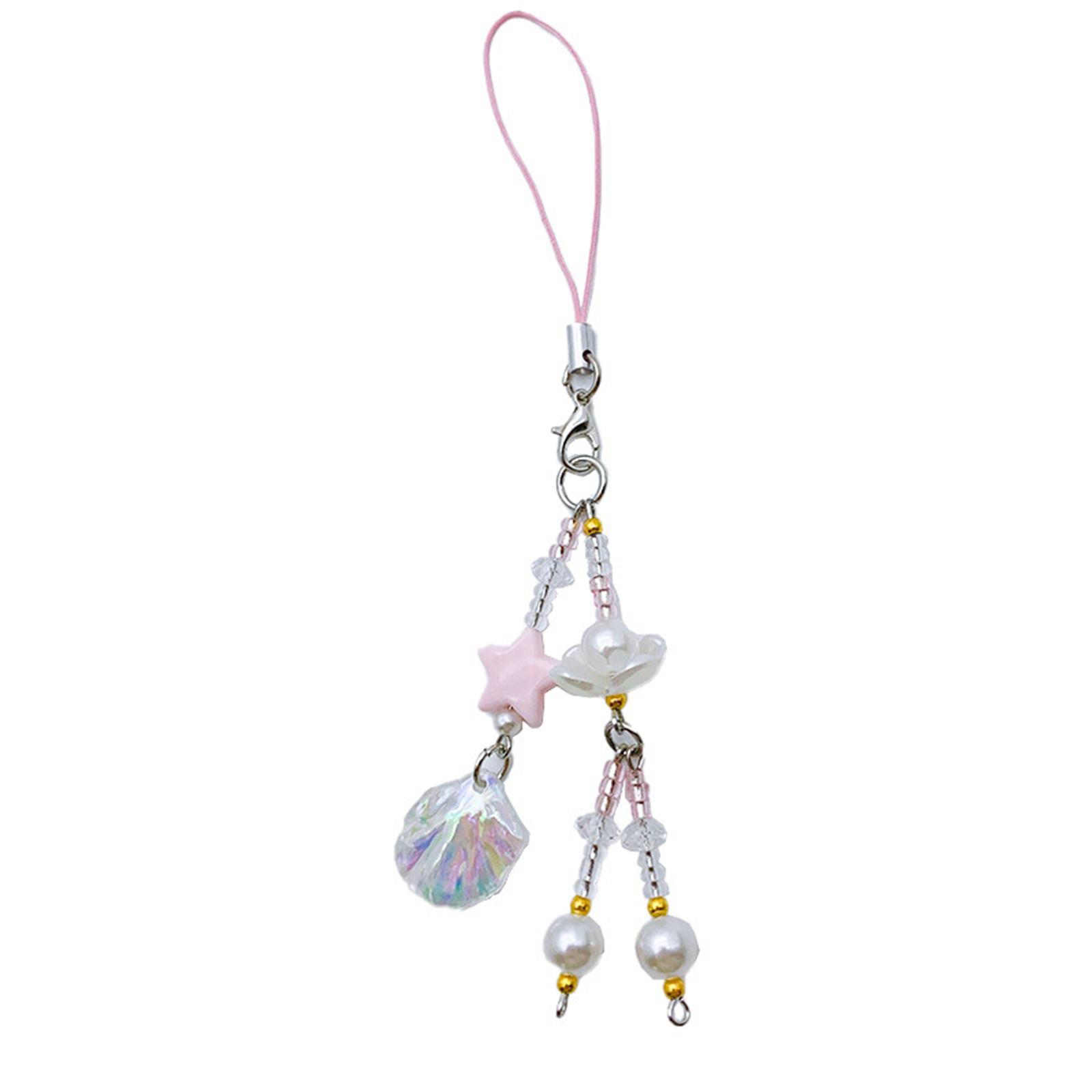 

Colorful Phone Lanyard Wrist Strap Versatile Phone Chain DIY Handmade Lasers Shells Keychains Beaded Jewelry Accessory 1