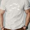 Men Summer Crew Neck T-Shirt with Wolf Print Slight Stretch Regular Fit Solid Color Men Clothing