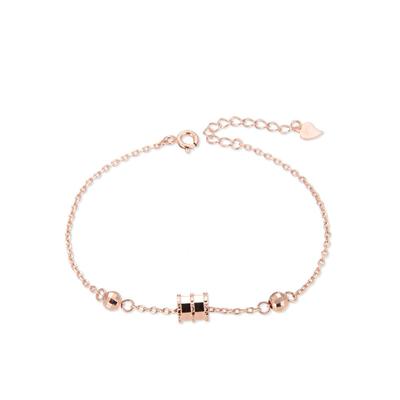 Nuovi Semplici Accessori Moda Argento S925 Placcato Oro Rosa Bracciale Vita Piccola Donna