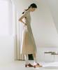 Etmont Side Shirring Dress Beige