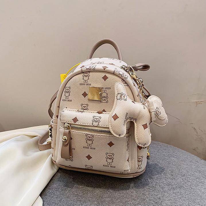 Student class commute backpack women's 2026 new versatile printed small backpack fashionable portable shoulder bag