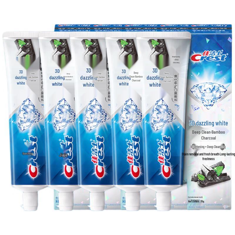 Crest 3D White Bamboo Charcoal Toothpaste Family Pack