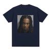 Męska koszulka z grafiką Playboi Carti Mugshot Moda Vintage Hip Hop Koszulki Bawełniana Krótki Rękaw Luźna Koszulka