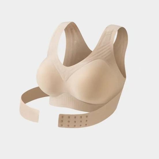 Posture Corrector Bra for Women Front Closure Wireless Padded Bra Full Coverage Back Support Everyday Bra