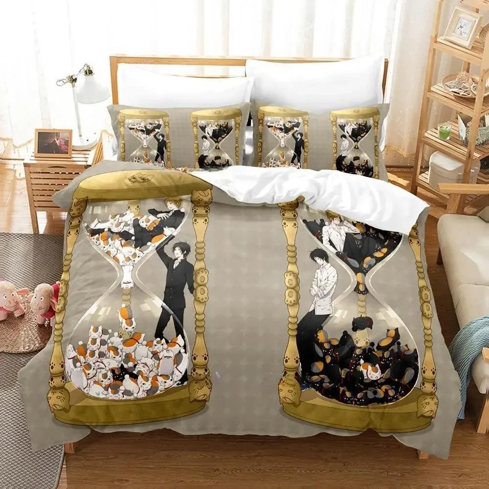 New Natsume's Book of Friends Bedding Set Single Twin Full Queen King Size Bed Set Adult Kid Bedroom Duvet Cover Sets Anime Bed