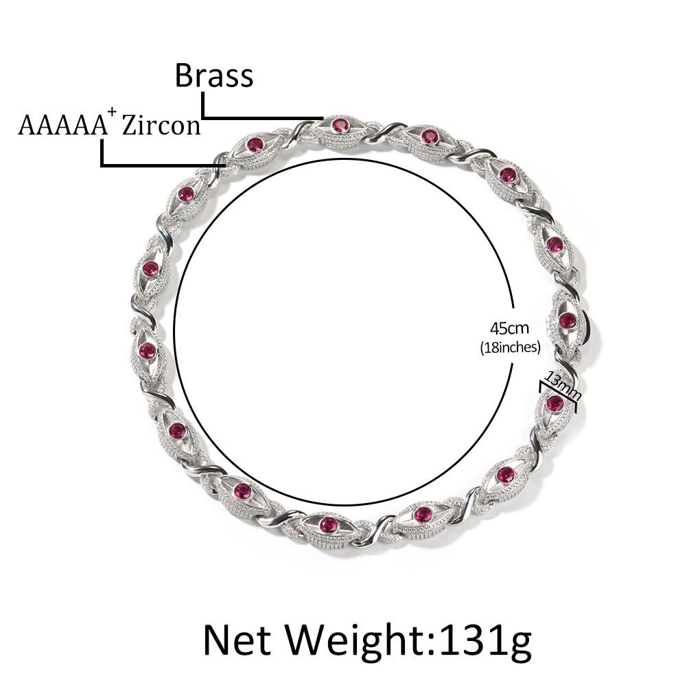 Source Hiphop Hip Hop Rap 13mm Red Eyes Unlimited 8-character Chain Trendy Man Necklace