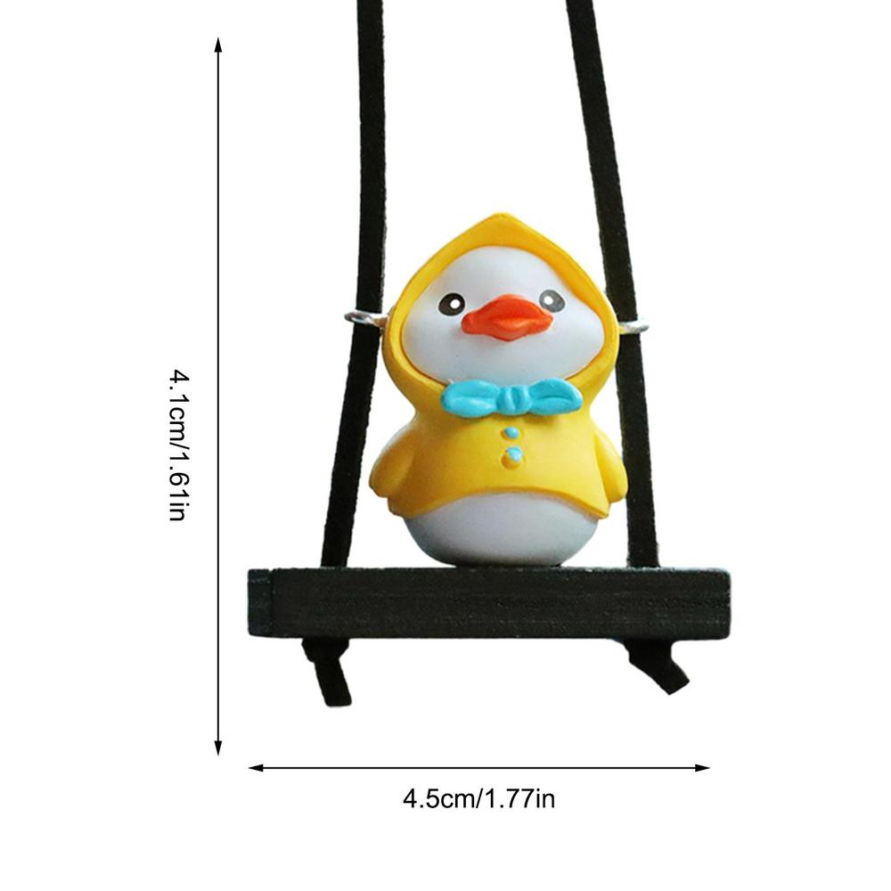 2D Cool Swing Duck Car Pendant Swinging Duck Car Hangings Ornament Cute Car Accessories Funny Raincoat Swinging Duck Car Pendant