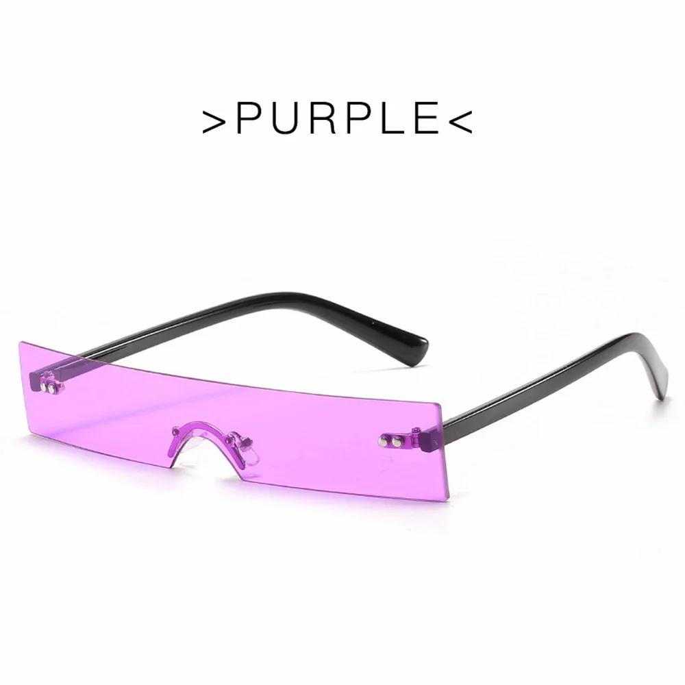 

One Piece Fashion Oversized Frame Rectangle Rimless Design Sunglasses for Women Designer Style Travel Sun Eyeglasses As Picture