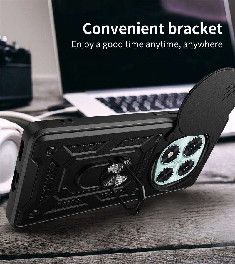 Funda For Redmi Note 14 Pro 5G Case Shockproof Armor Slide Lens Back Cover For Redmy Note14 Note14pro Plus 5G Ring Stand Cases