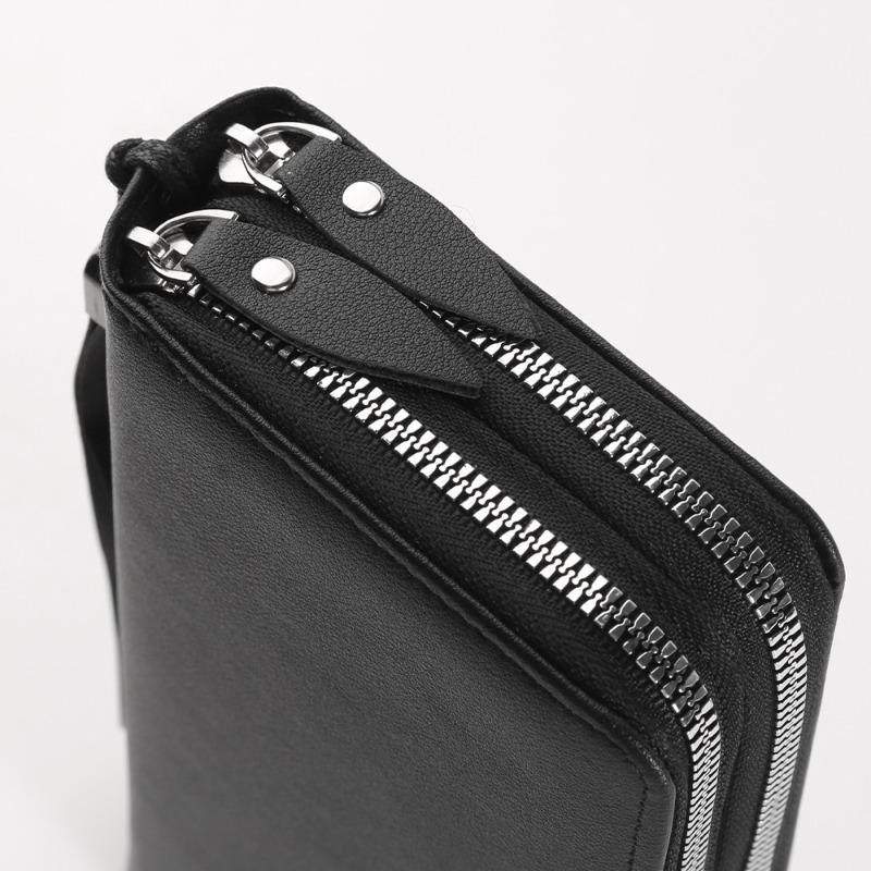 Men's clutch bag New business zipper handbag Large capacity fashion clutch bag Long wallet Mobile phone bag Simple