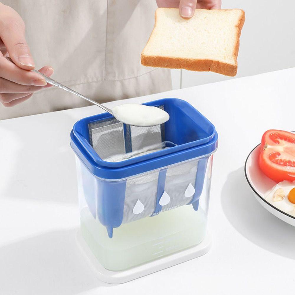 Quaderförmige Japanische Joghurt-Siebbox Blau/Weiß Molkeabscheider Kaltextraktion