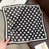 Classic simple polka dot silk square scarf summer thin with professional tooling scarf 11CM neck protection silk scarf