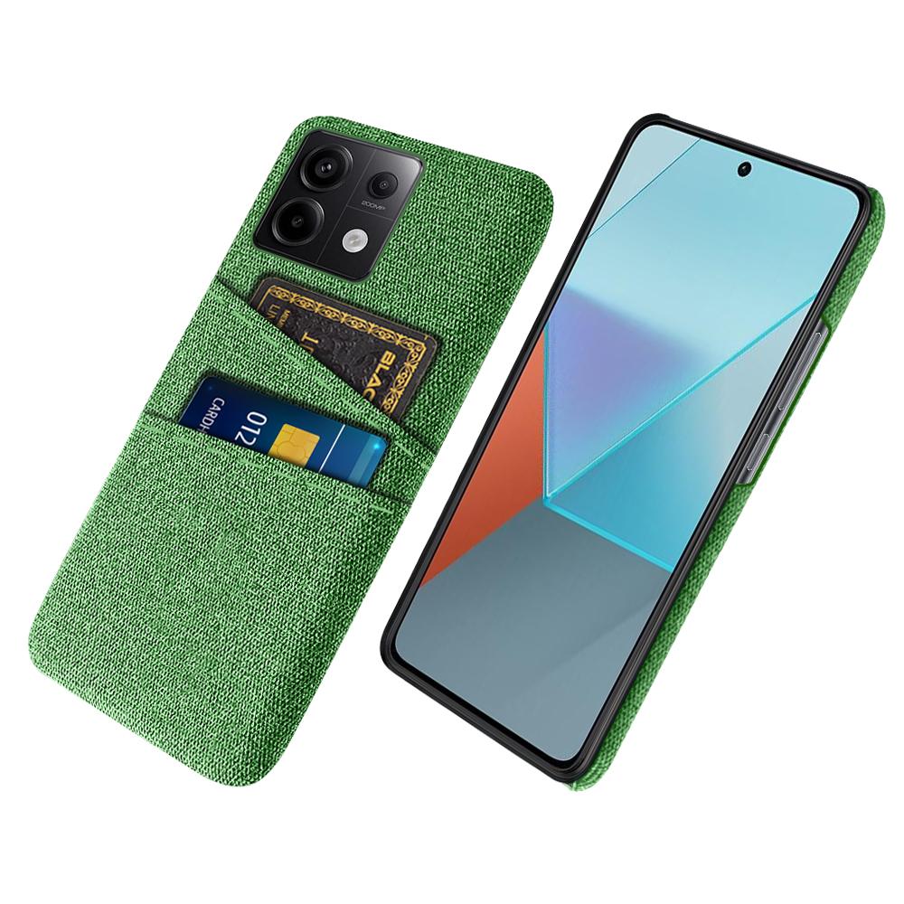 For Xiaomi Redmi Note 13 Pro 5G/Poco X6 5G Slim Case Dual Card Holder Hard PC+Cloth Phone Case