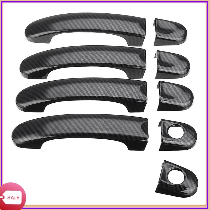 Prominent 9Pcs Set ABS Chrome Door Handle Covers Trim For TRANSPORTER T5 T6 CADDY VAN 2003-2015 Carbon Fiber Style