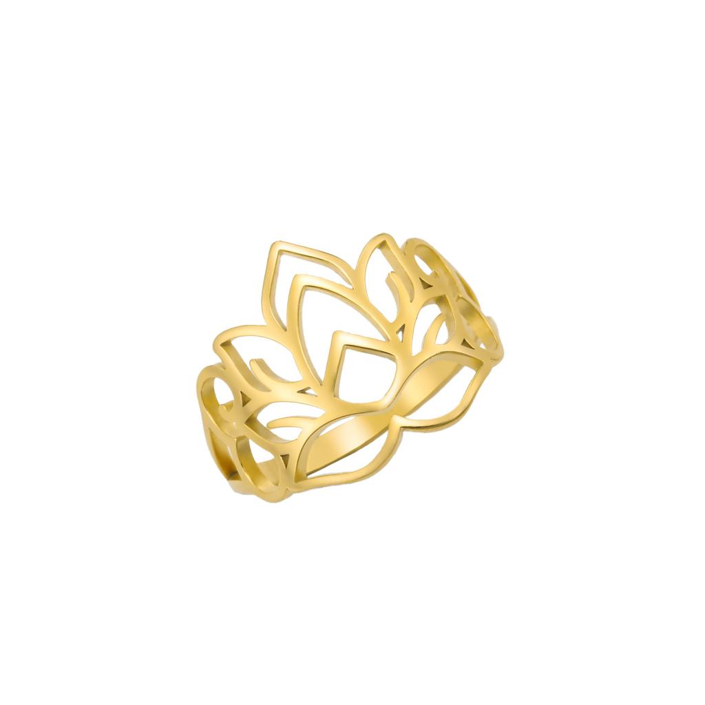 Simple And Fashion Lotus Design Women Ring Delicate Jewelry Gift Accessory