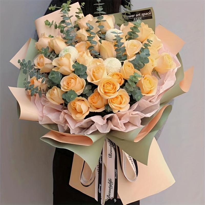 20 Sheets Double-Sided Colors Flower Wrapping Paper Waterproof Florist Bouquet Paper DIY Crafts 58 x 58cm(22.8x 22.8 inch)