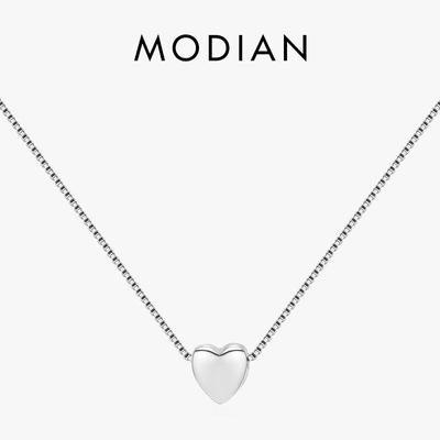 Modian Silber Tiny Heart Exquisite Halskette 925 Sterling Silber Einfache Liebe Anhänger Halsketten Für Frauen Edlen Schmuck