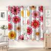 Colorful Daisy Print Curtains Polyester Fabric Suitable Bedroom Living Room Decoration Curtain Made Of Washable Area Ready