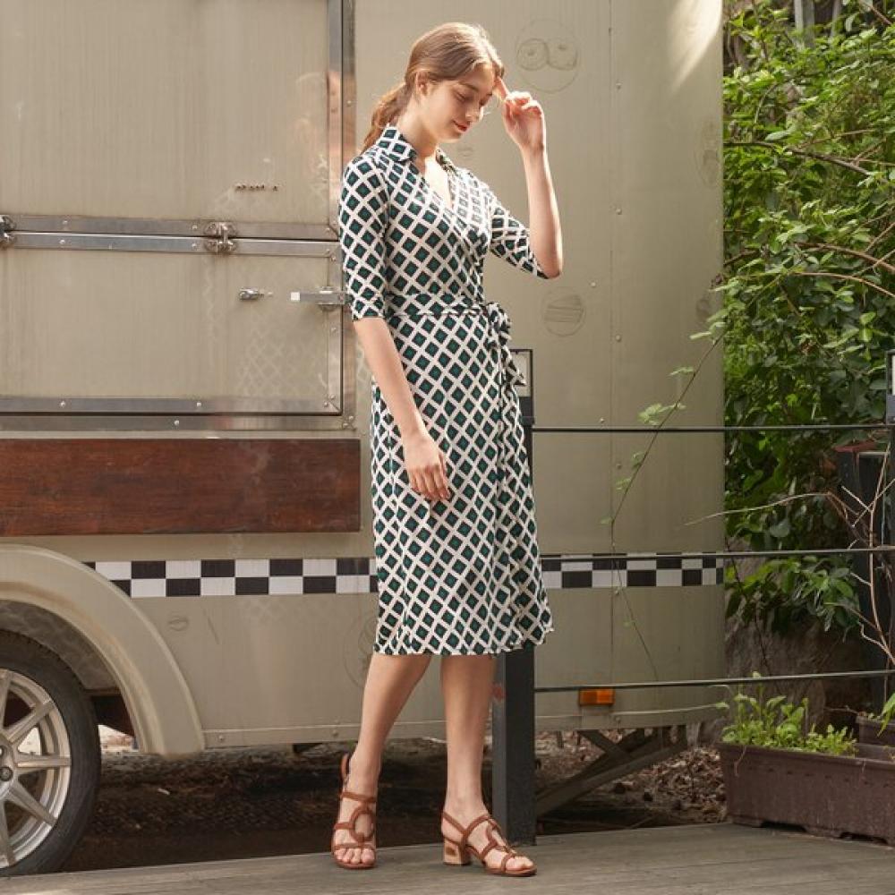 Lipbbam Creora Derosi Cara 3 4 Sleeve Long Wrap Dress Ldm11dp01