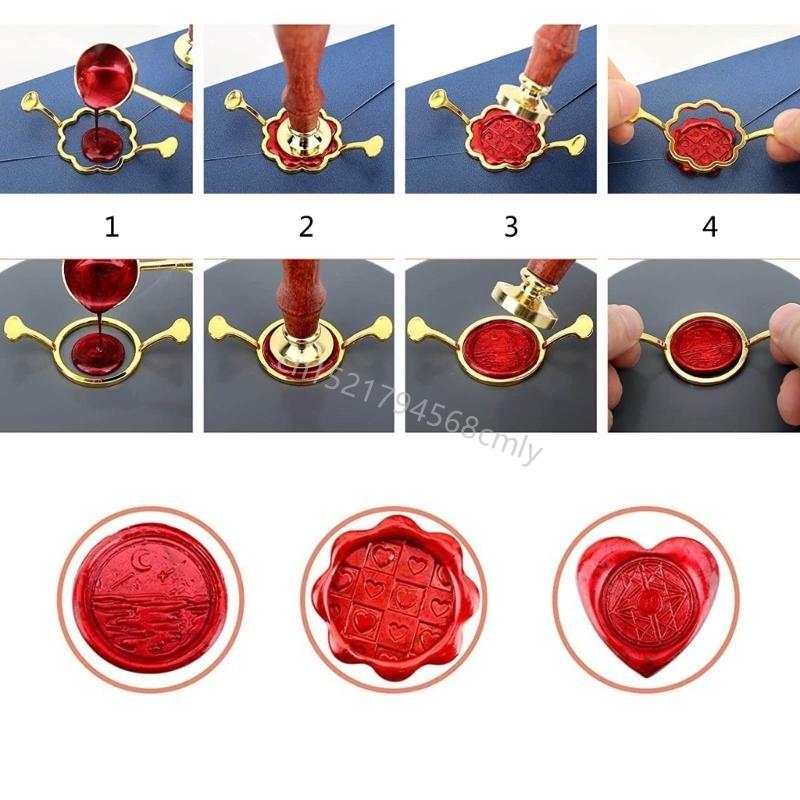 Wax Seal Metal Stamp Ring Mold Seal Holder Round Shap For Wedding Invitation Card Gifts Decoration Scrapbooking Supplies 6XDE
