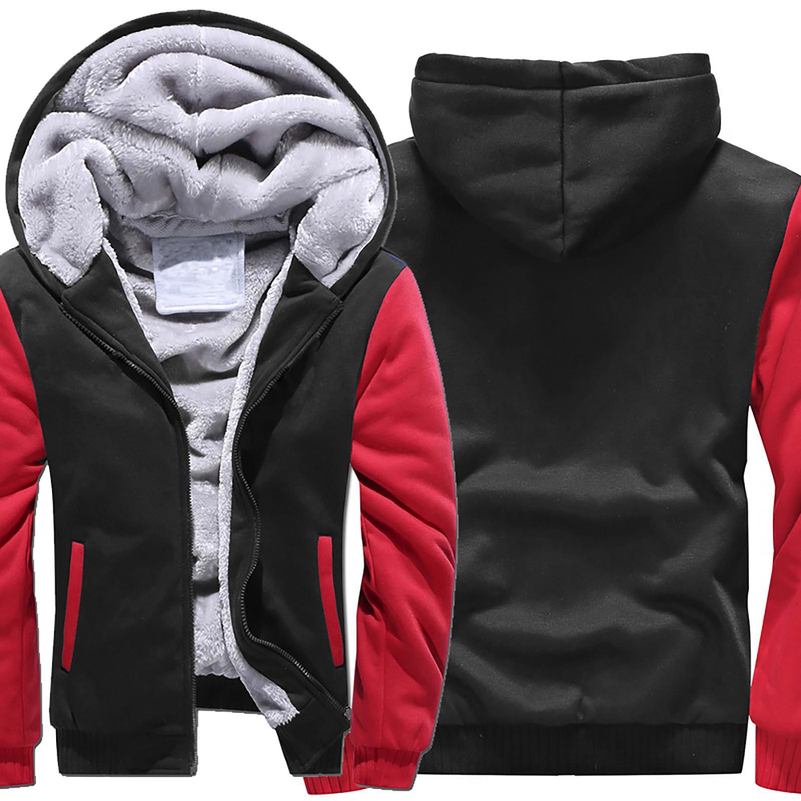 

Мужская осенне-зимняя новая модная свободная повседневная плюшевая куртка контрастного цвета XXXL красный