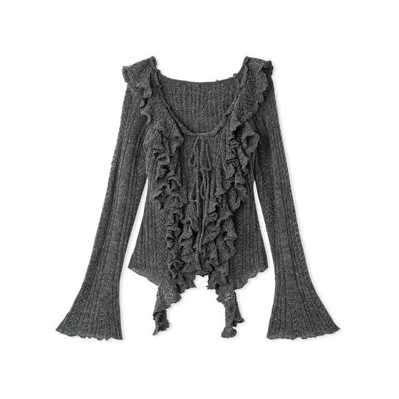 [Sneider] Ruffle Design Knit Pullover SWNT255136 Women s