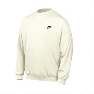 Nike Felpa Club Crew con Stampa Logo Manica Lunga Felpa Uomo Maglione Bianco Sporco FQ2913-133