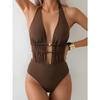 Costume da bagno bikini intero sexy a fascia monocolore