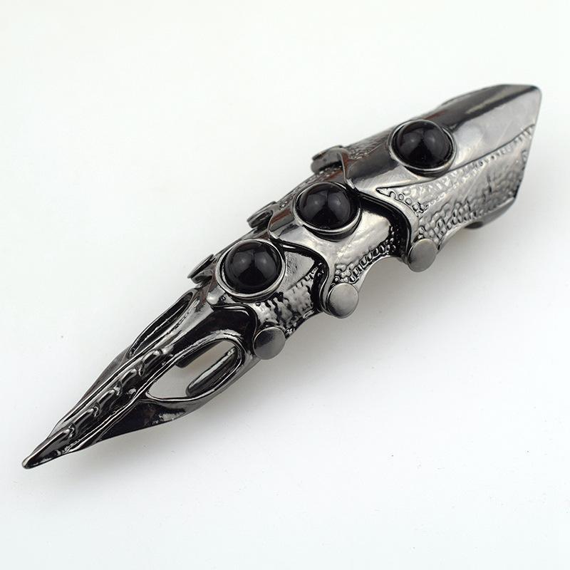 

Броня Костяшка Полпальца Двойное кольцо для активности для мужчин Панк Готика Открытое кольцо Циркон Аниме Косплей Аксессуары для Хэллоуина resizable