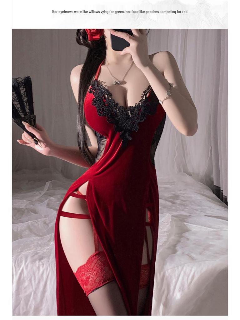 Atmosfera Puro Desejo Lingerie Sexy Cheongsam para Sedução na Hora de Dormir