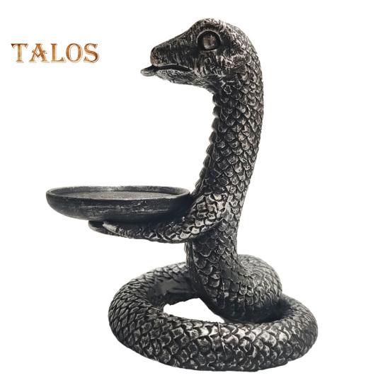 Vintage svícen 3D stočený had pryskyřičný svícen stolní dekorace hadí svícen pro ložnici obývací pokoj