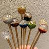 Metal Gold Color Women Hairpins Hair Accessories Gift Gold Foil Starry Sky Hair Clips Hair Sticks Fashion Jewelry