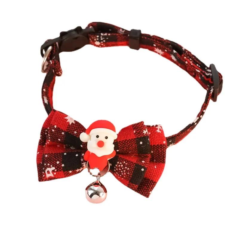 Christmas Pets Collars Exquisite Snowflake Bowknot Scarf with Bell for Cat Dog Puppy Bunny Xmas Party New Year Pets Gift