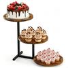 Pastry Display Stand with 3 Round Trays, Look Shelves and Space Saving Form for Dessert Tables, Home Counters, and Serving