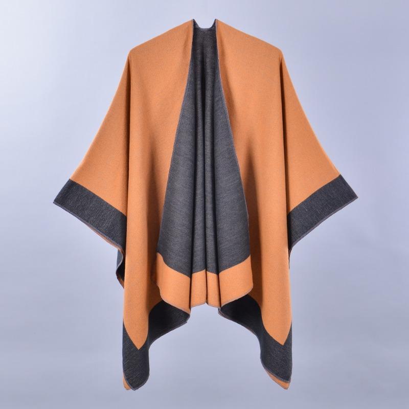 New Women's Spring Scarf Shawl Fashion Versatile Solid Color Four Seasons Imitation Cashmere Split Cape