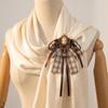 Elegant British Retro Brooch Coffee-colored Vintage Bow Tie Bow Accessory  Women Accessory